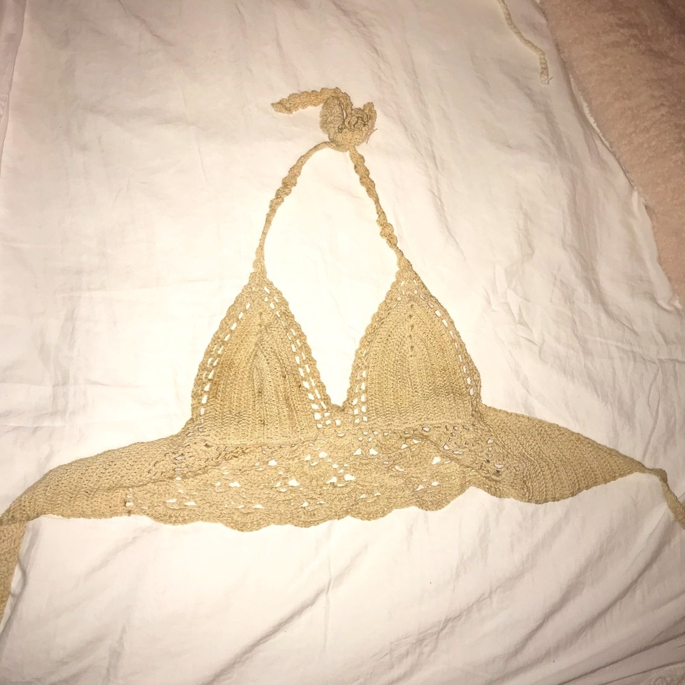 Tan Crochet Crop Top